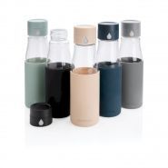 Glazen fles | Hydratatie-tracking | Gekleurde sleeve