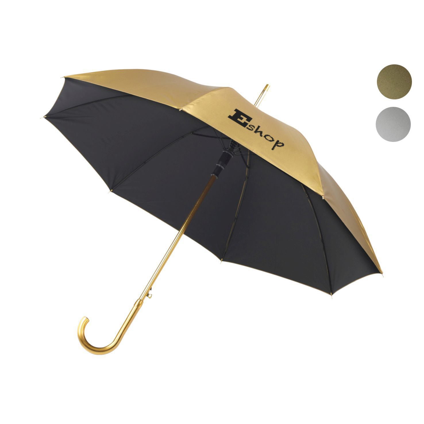 Weerkaatsing Leraren dag drempel Paraplu met logo | Goud | Zilver