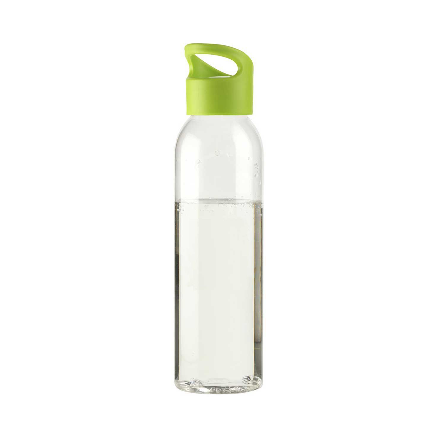 Transparant / groen Waterfles gepersonaliseerd | 650 ml | 65 x 65 mm