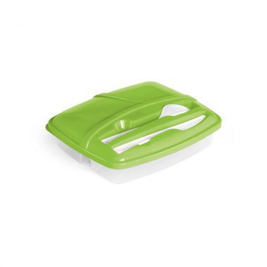 Lichtgroene Lunchbox met bestek | Gekleurd