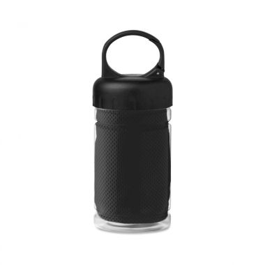 Zwarte Sporthanddoek | PET fles | 300 ml