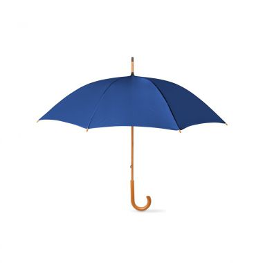 Blauwe Paraplu bedrukken | Houten handvat
