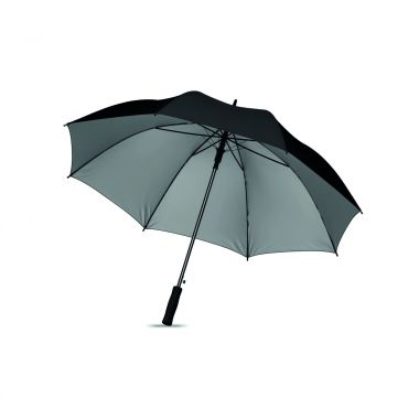 Zwarte Paraplu bedrukken | Zilver | 68 cm
