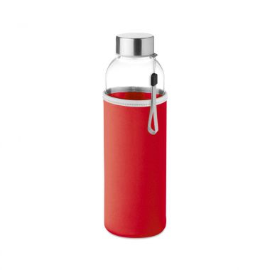 Rode Waterfles glas | Gekleurde houder | 500 ml