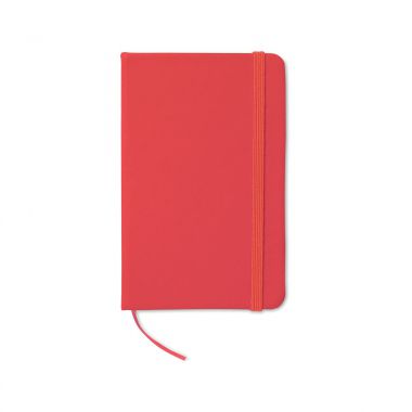 Rode A6 notitieboek met logo