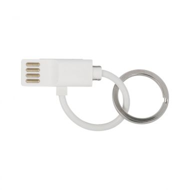 Witte USB kabel | Sleutelring