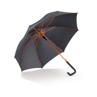 Zwart / oranje Paraplu | Gekleurd accent