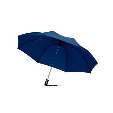 Blauwe Opvouwbare paraplu | Omkeerbaar | 58 cm
