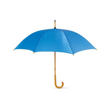 Koningsblauw Paraplu bedrukken | Houten handvat
