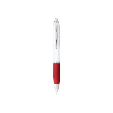 Wit /  rood Balpen gekleurd | Witte houder