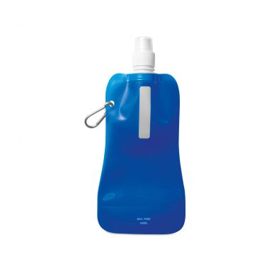 Blauwe Opvouwbaar waterflesje | Karabijnhaak | 480 ml