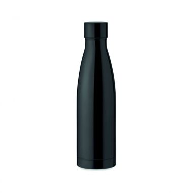 Zwarte RVS drinkfles | Dubbelwandig | 500 ml