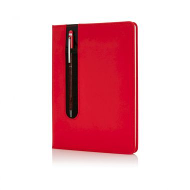Rode Notitieboek A5 | Metalen pen