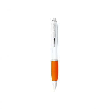 Wit /  oranje Balpen gekleurd | Witte houder