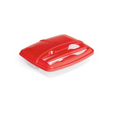 Rode Lunchbox met bestek | Gekleurd