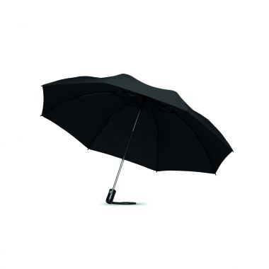 Zwarte Opvouwbare paraplu | Omkeerbaar | 58 cm