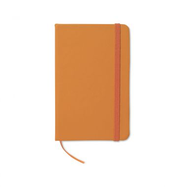 Oranje A6 notitieboek met logo
