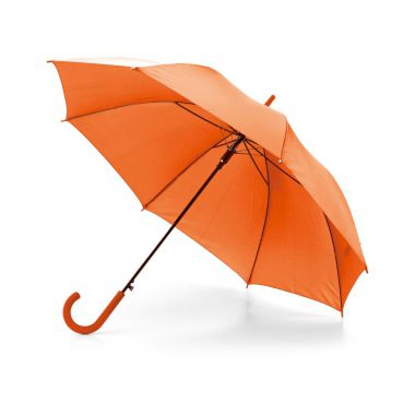 Oranje Paraplu met logo | Rubber handvat | 104 cm 
