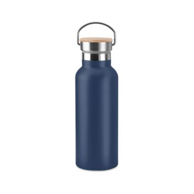 Navy Thermosfles | Bamboe dop | 500 ml