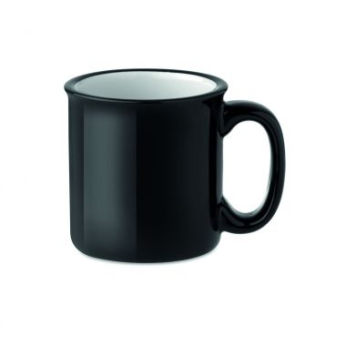 Zwarte Koffiemok | Emaille look | 290 ml