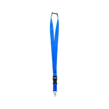 Koningsblauw Lanyard gekleurd | Kunststof clip