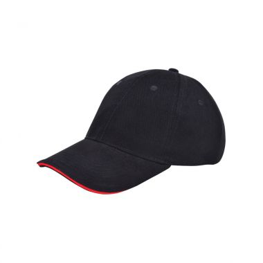 Zwart / rood Cap | Katoen | Incl. borduren