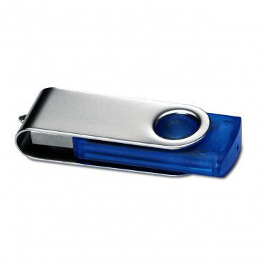Blauwe USB stick transparant 2GB