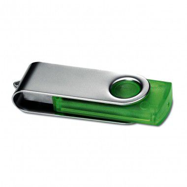 Groene USB stick transparant 4GB