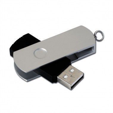 Zwarte USB stick metaal 1GB