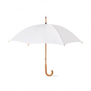Witte Paraplu bedrukken | Houten handvat