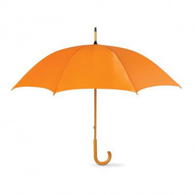Oranje Paraplu bedrukken | Houten handvat