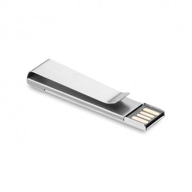 Zilvere USB stick | Metalen clip | 4GB
