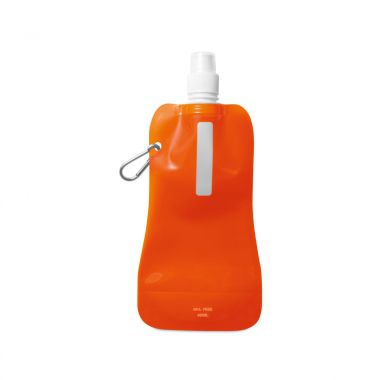 Oranje Opvouwbaar waterflesje | Karabijnhaak | 480 ml