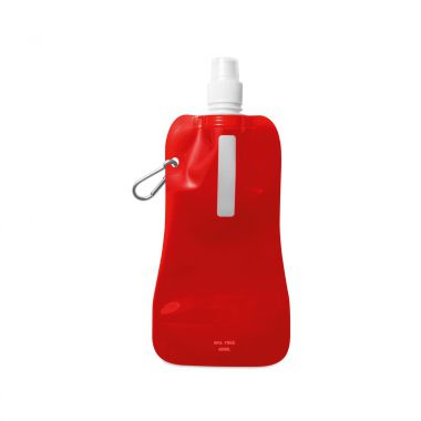 Rode Opvouwbaar waterflesje | Karabijnhaak | 480 ml