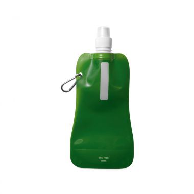 Groene Opvouwbaar waterflesje | Karabijnhaak | 480 ml