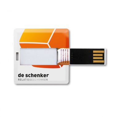 Witte USB creditcard | Vierkant | 2GB
