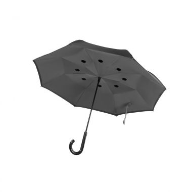 Grijze Paraplu met logo | Omkeerbaar | 58 cm