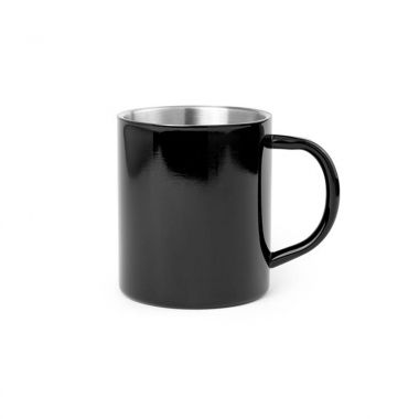 Zwarte Koffiemok metaal | 280 ml