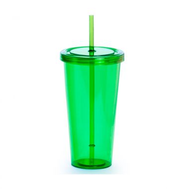 Groene Drinkbeker met rietje | 750 ml