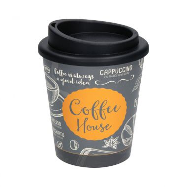 Zwarte Koffiebeker to go | Full colour | 250 ml