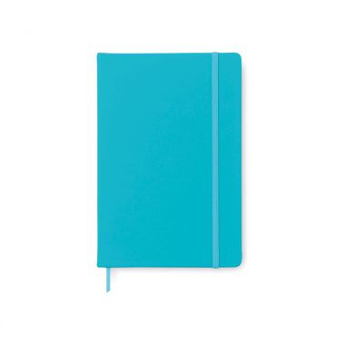 Turquoise A6 notitieboek met logo