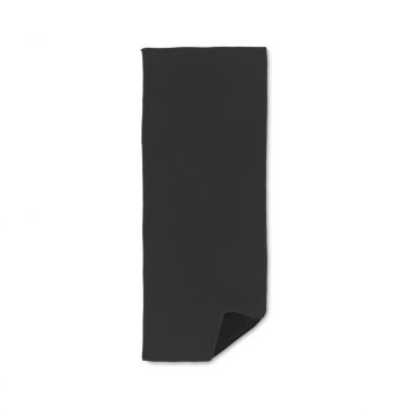 Zwarte Microfiber handdoek | Gekleurd