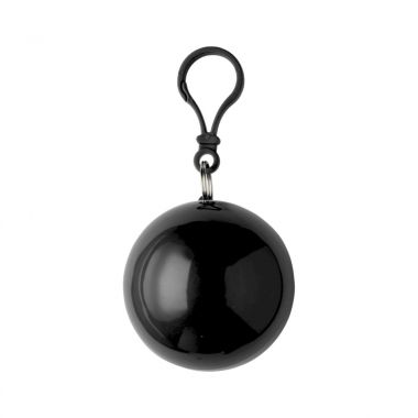 Zwarte PVC poncho | Plastic bal